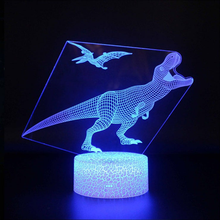 Lampe 3D Dinosaure Tyrannosaure Avec Un Ptérodactyle