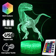 Lampe 3D Dinosaure Vélociraptor Qui Court