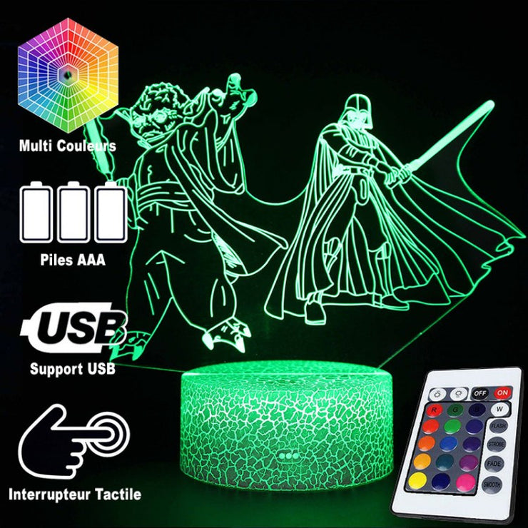 Lampe 3D Star Wars Yoda & Vador