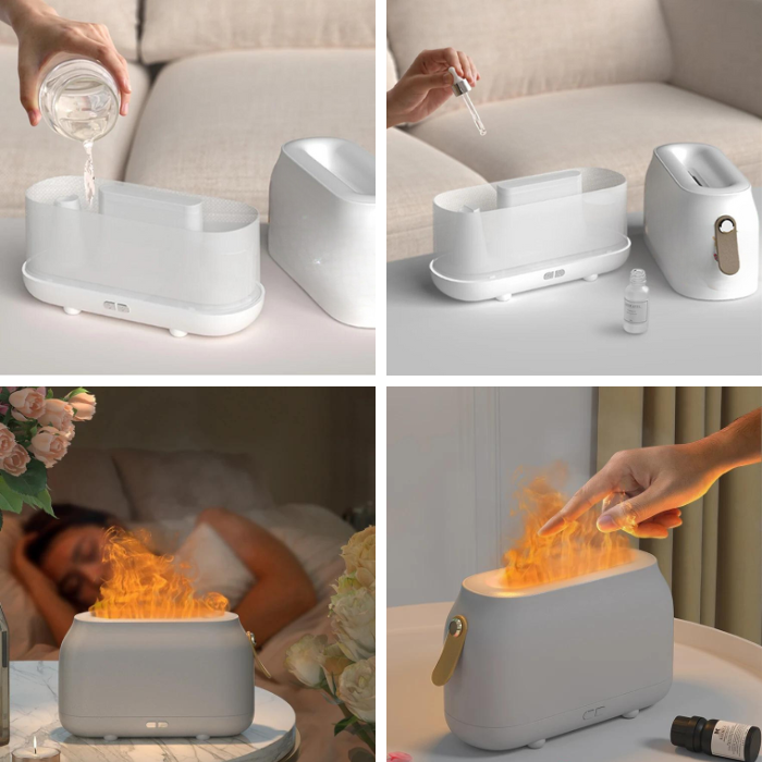 FlammyDream™ - Diffuseur d'Huile Essentielle LED Humidificateur - LIVRAISON OFFERTE 🎁